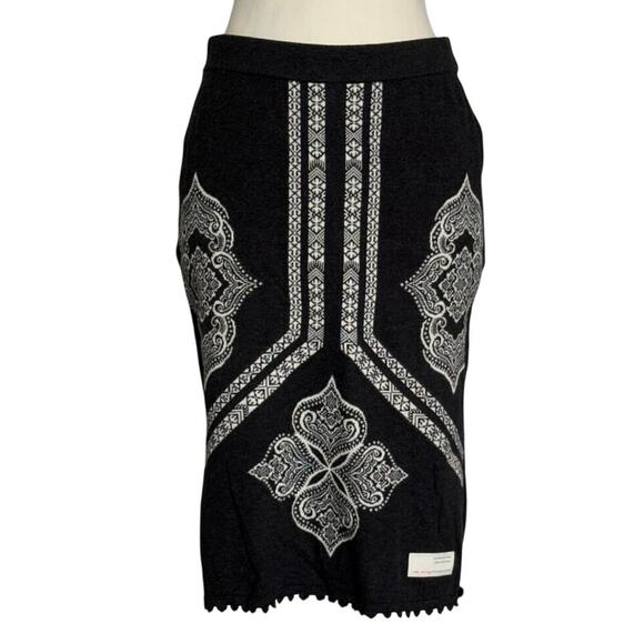 Odd Molly Pattern Sweater Skirt Knit Skirt Size Small Cotton Anthropology - Picture 1 of 10